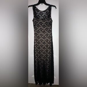 ONYX Black prom/homecoming dress with nude underlayer